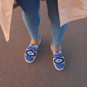 Damen-Canvas-Slipper - Telas de Lengua Blau