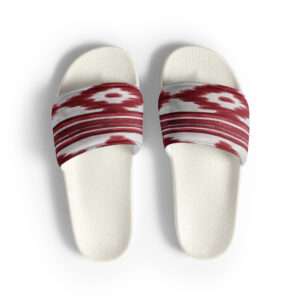 Damen-Schlappen - Telas de Lengua Muster Rot