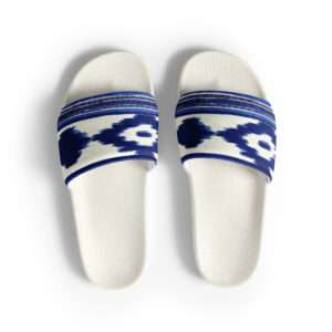 Damen-Schlappen - Telas de Lengua Muster Blau