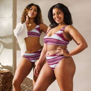 Recycelter Allover High Waist Bikini - Telas de Lengua / Ikat Rot