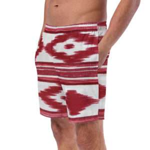 Recycelte Schwimmshorts - Telas de Lengua / Ikat Rot