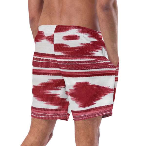 Recycelte Schwimmshorts - Telas de Lengua / Ikat Rot – Bild 2