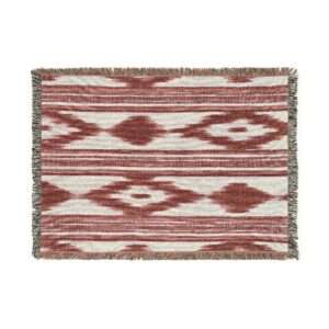 Southwestern Aztec Pattern Woven Blanket | Boho Home Decor - Mallorca Design Red