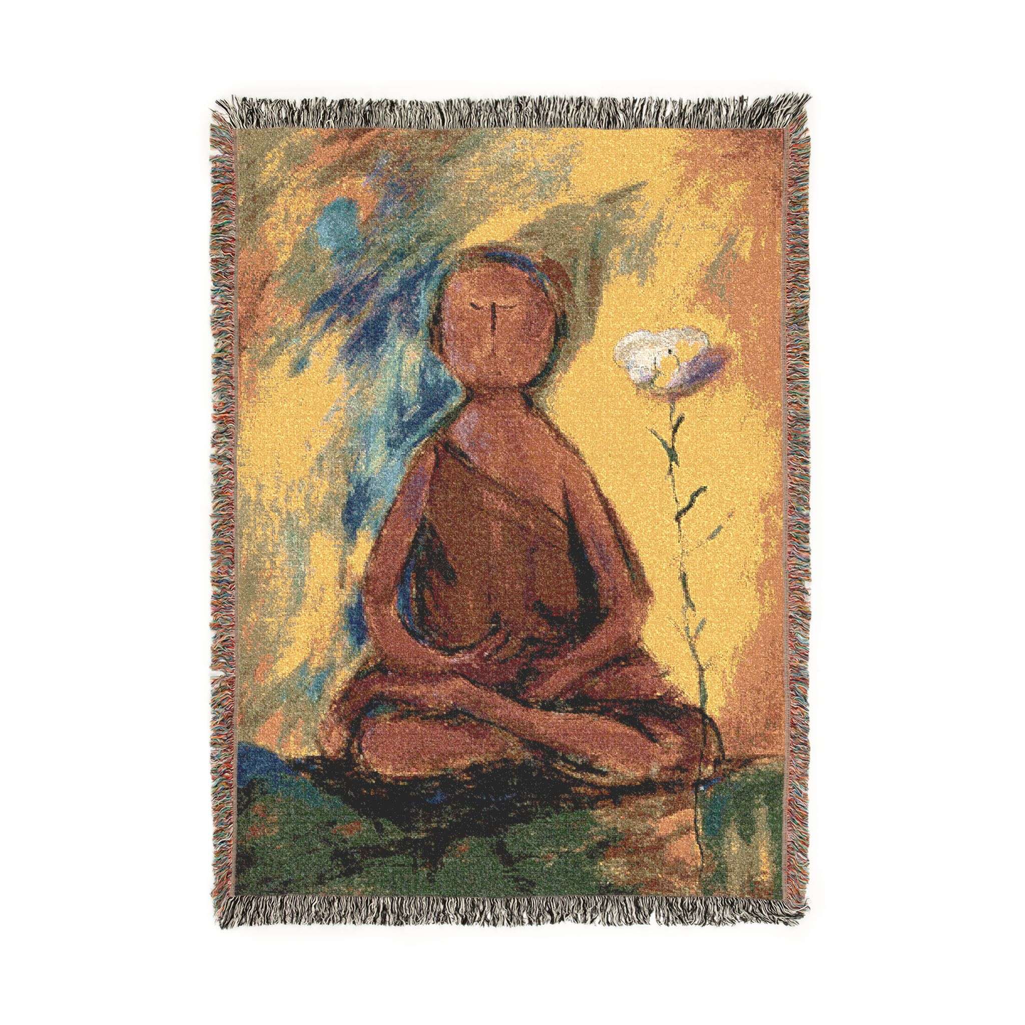 Abstract Floral Whale Woven Blanket | Ocean Botanical Tapestry Throw - The Buddha Abstract Floral Whale Woven Blanket | Ocean Botanical Tapestry Throw - The Buddha – Bild 5