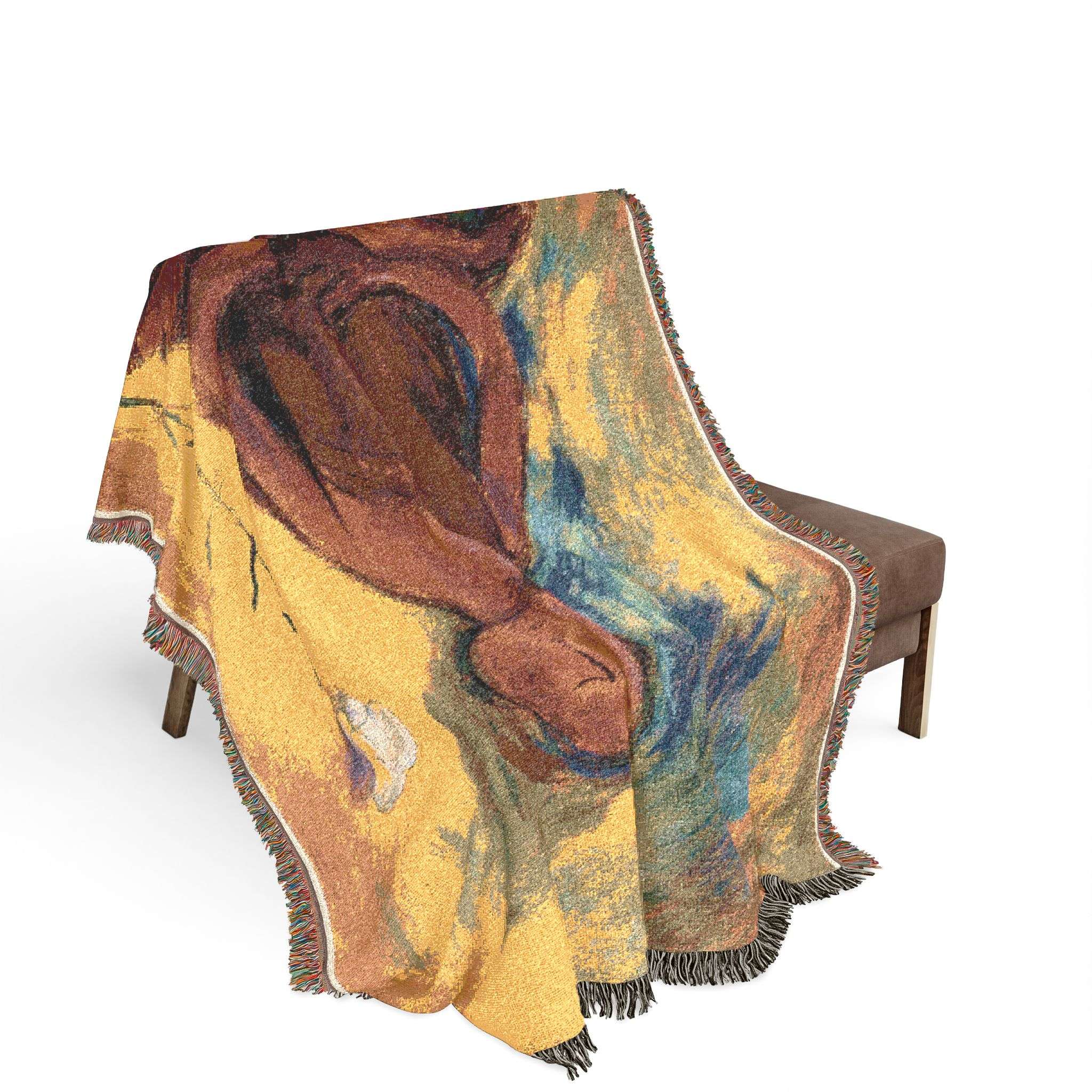 Abstract Floral Whale Woven Blanket | Ocean Botanical Tapestry Throw - The Buddha Abstract Floral Whale Woven Blanket | Ocean Botanical Tapestry Throw - The Buddha – Bild 2