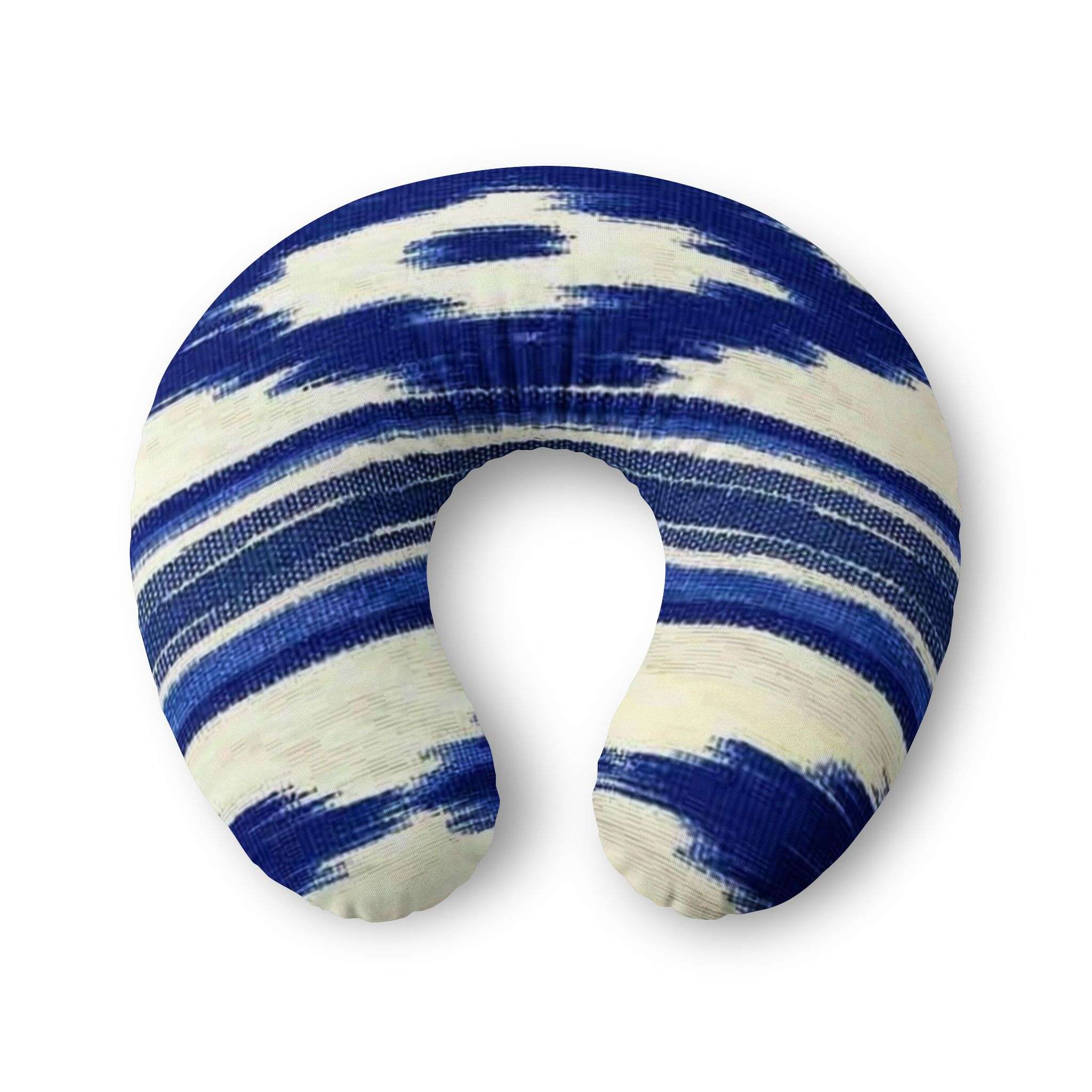 Blue Ikat Stripe Nursing Pillow Cover | Navy Brushstroke Pattern Blue Ikat Stripe Nursing Pillow Cover | Navy Brushstroke Pattern