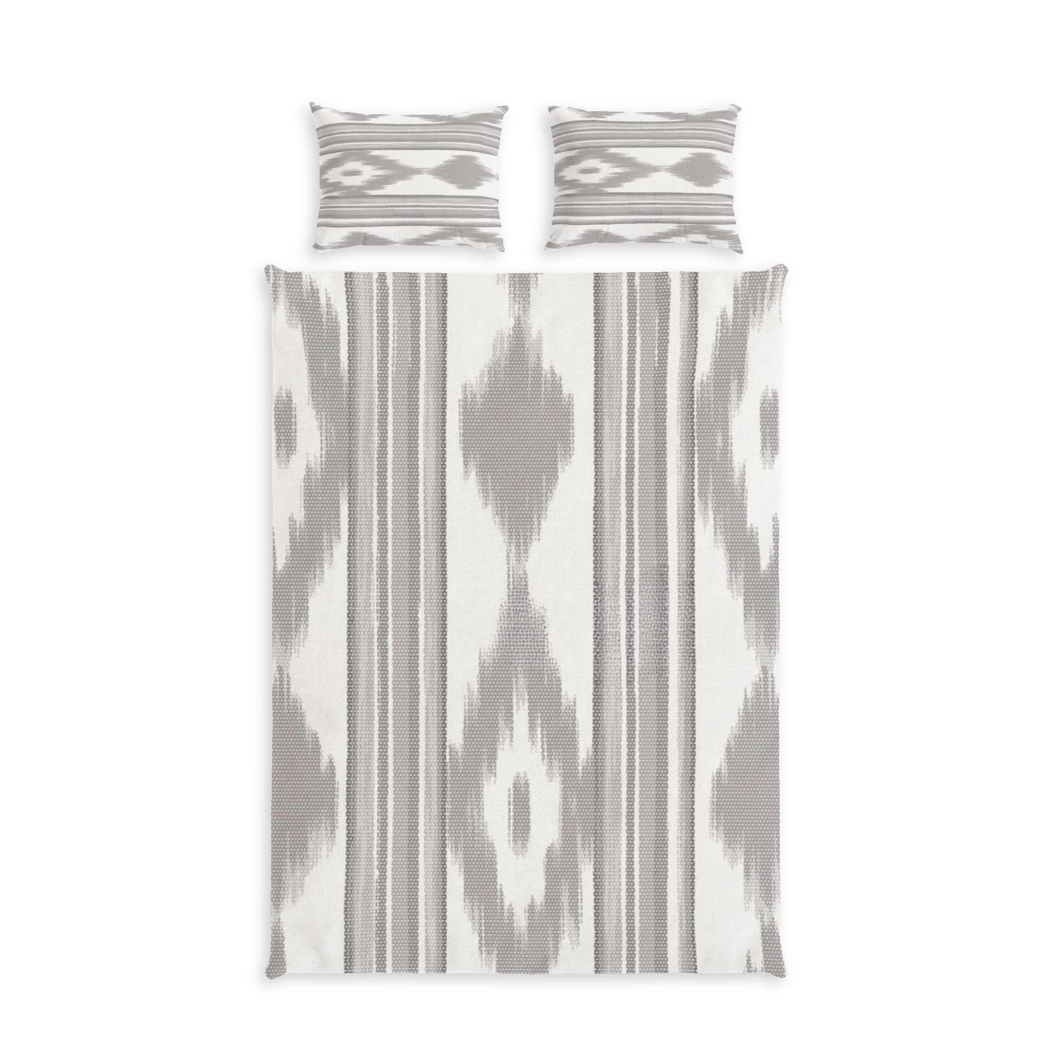 Meditating Monk Duvet Cover | Cotton Bed Set - Mallorca Design Grey, Tongue Design, Ikat Meditating Monk Duvet Cover | Cotton Bed Set - Mallorca Design Grey, Tongue Design, Ikat – Bild 2