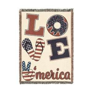 Woven Blanket | Waterskiing Vintage Throw - Love America