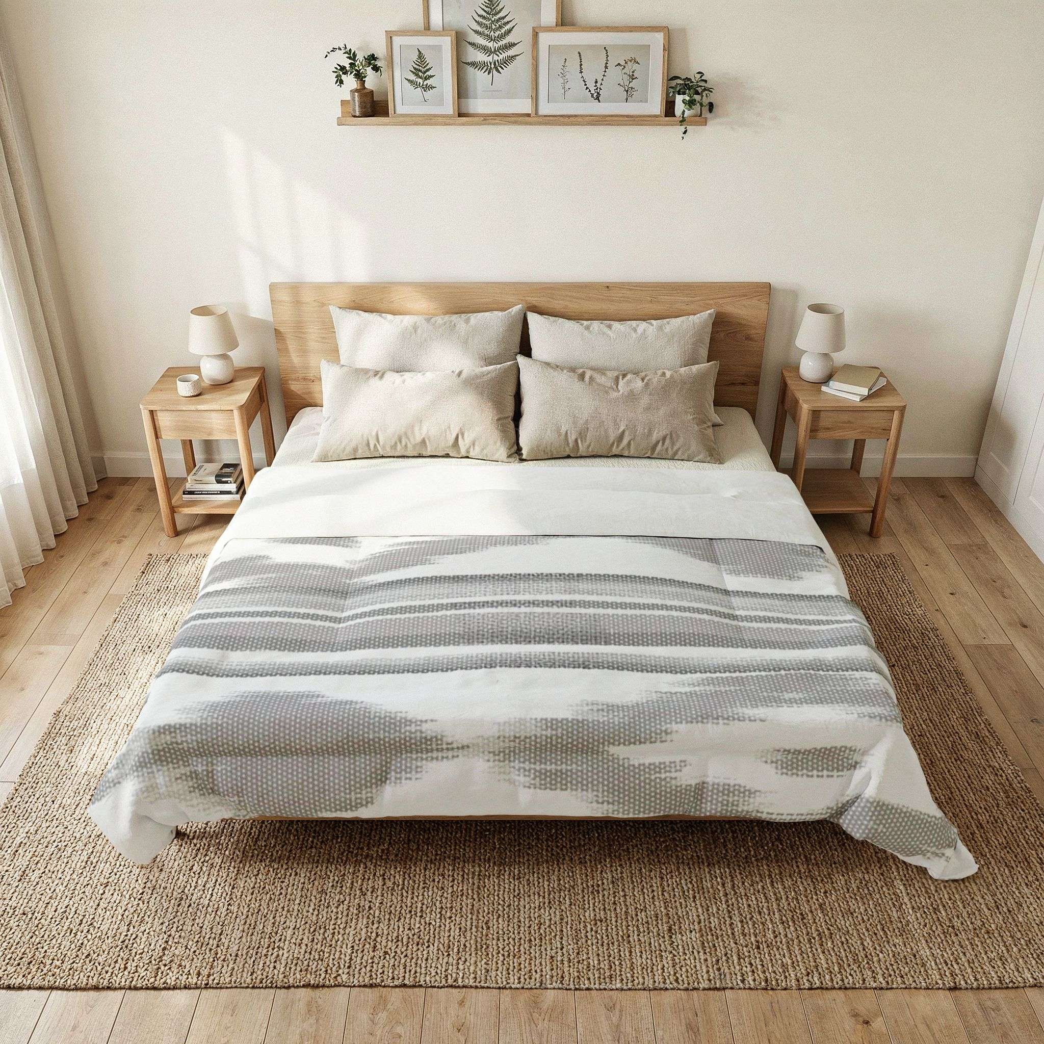Grey Ikat Stripe Cotton Comforter | Southwestern Geometric Bedding - Design from Mallorca Grey Ikat Stripe Cotton Comforter | Southwestern Geometric Bedding - Design from Mallorca