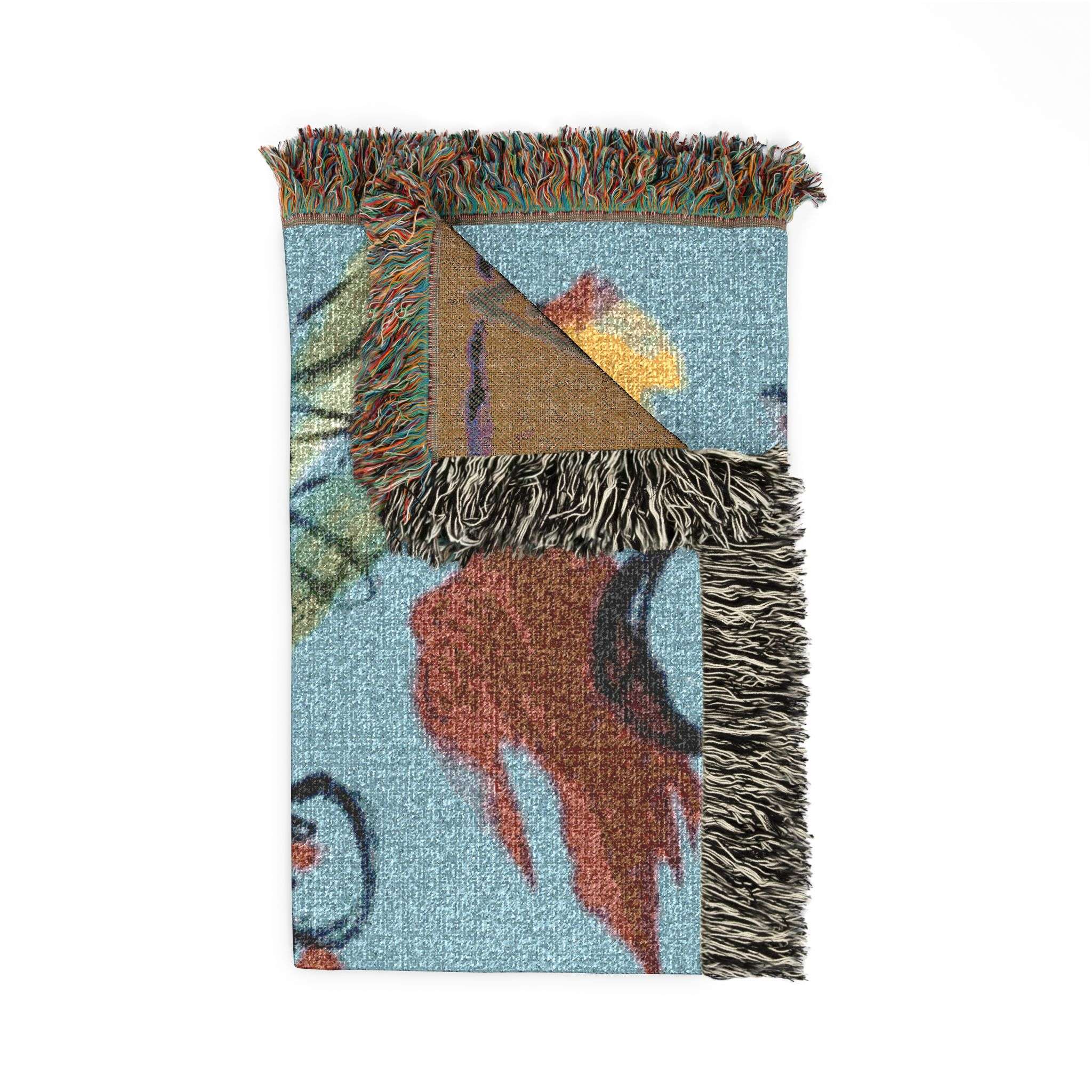 Abstract Floral Whale Woven Blanket | Ocean Botanical Tapestry Throw - A white car Abstract Floral Whale Woven Blanket | Ocean Botanical Tapestry Throw - A white car – Bild 2