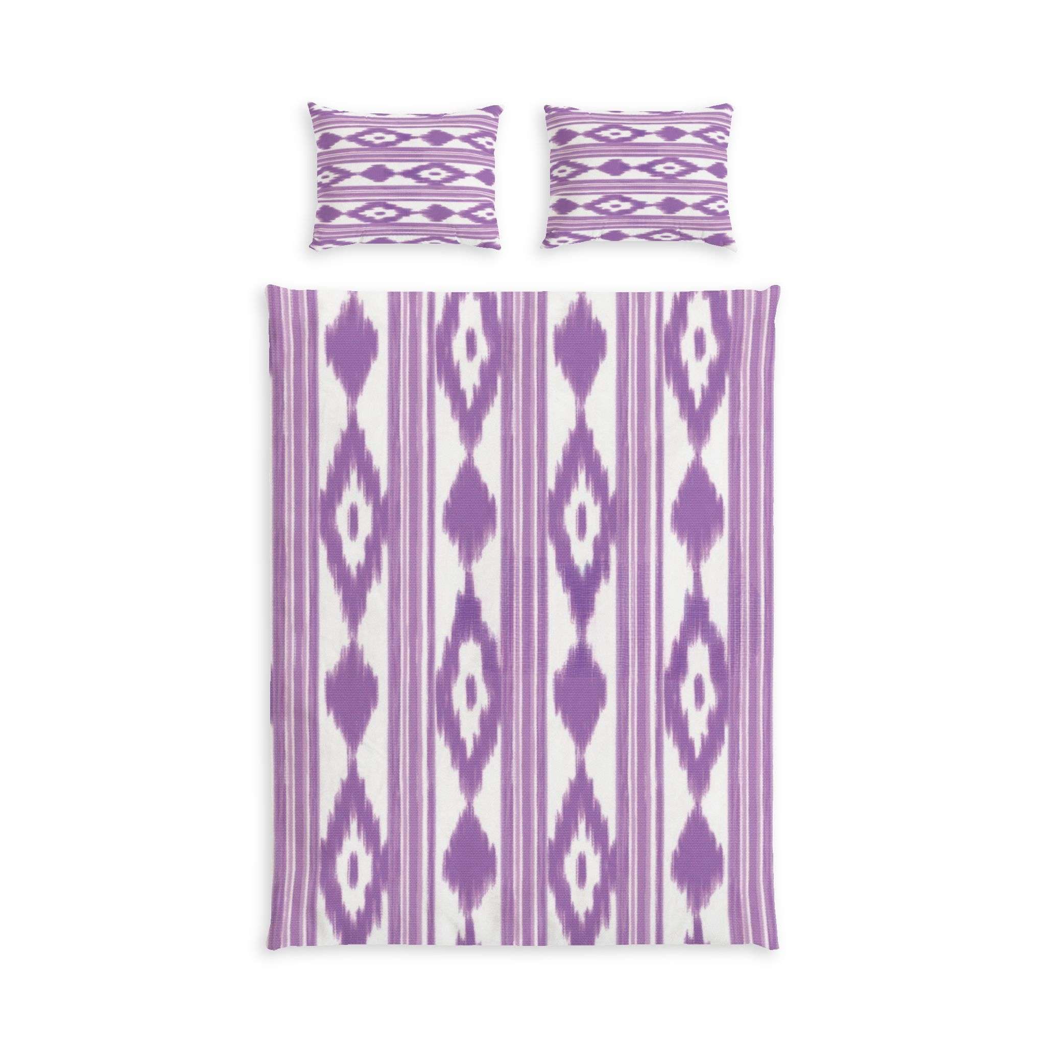 Meditating Monk Duvet Cover | Cotton Bed Set - Mallorca Design Pink, Tongue Design, Ikat Meditating Monk Duvet Cover | Cotton Bed Set - Mallorca Design Pink, Tongue Design, Ikat