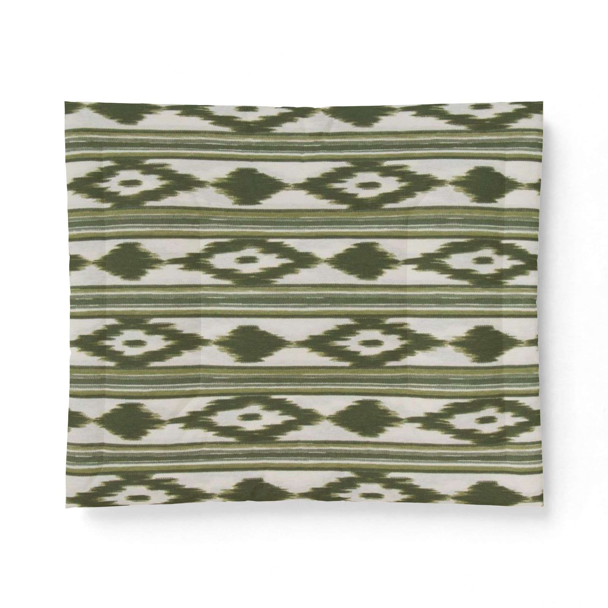 Green Ikat Stripe Cotton Comforter | Southwestern Geometric Bedding - Design from Mallorca Green Ikat Stripe Cotton Comforter | Southwestern Geometric Bedding - Design from Mallorca – Bild 2