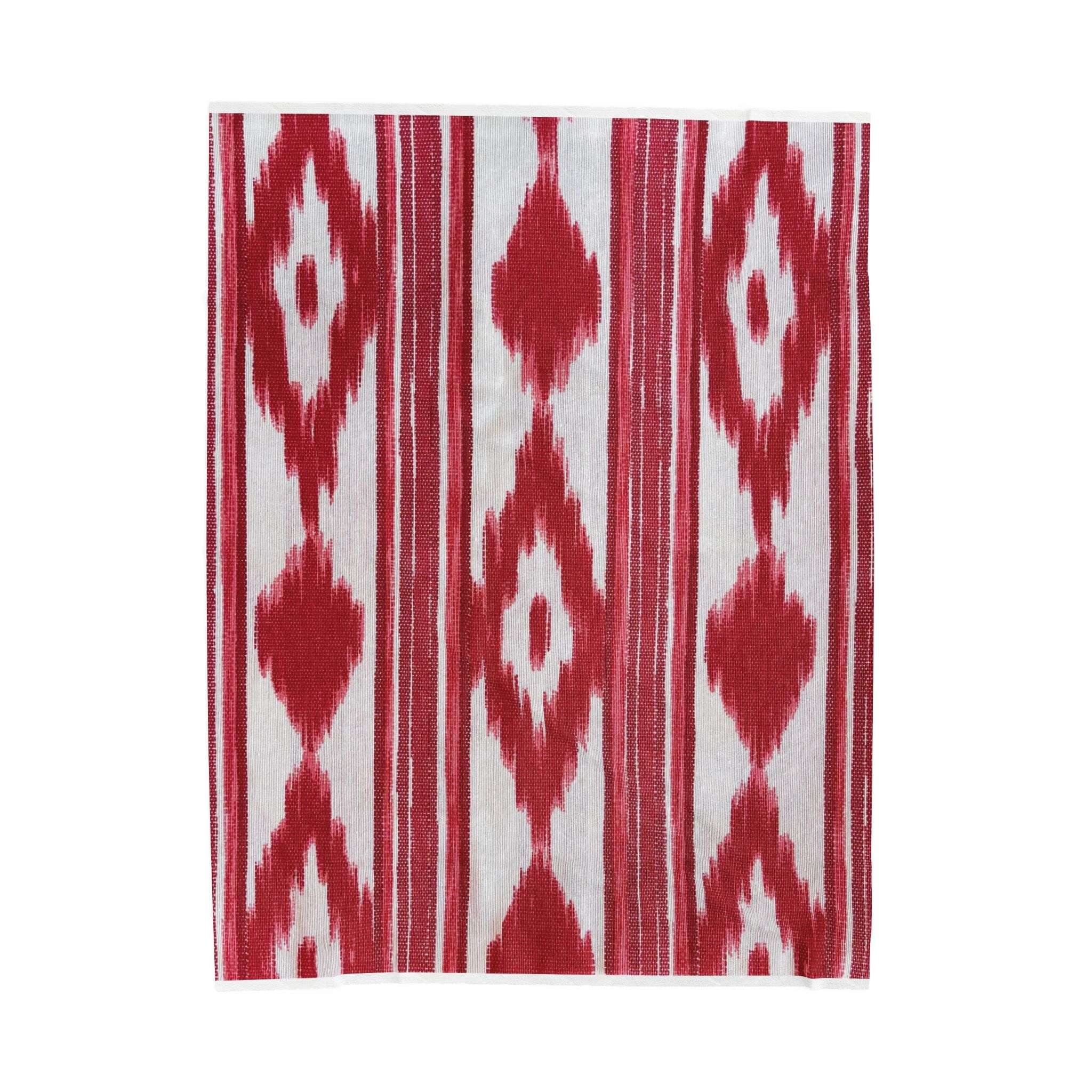 Velveteen Plush Blanket - Mallorca Ikat Design Red Velveteen Plush Blanket - Mallorca Ikat Design Red – Bild 5