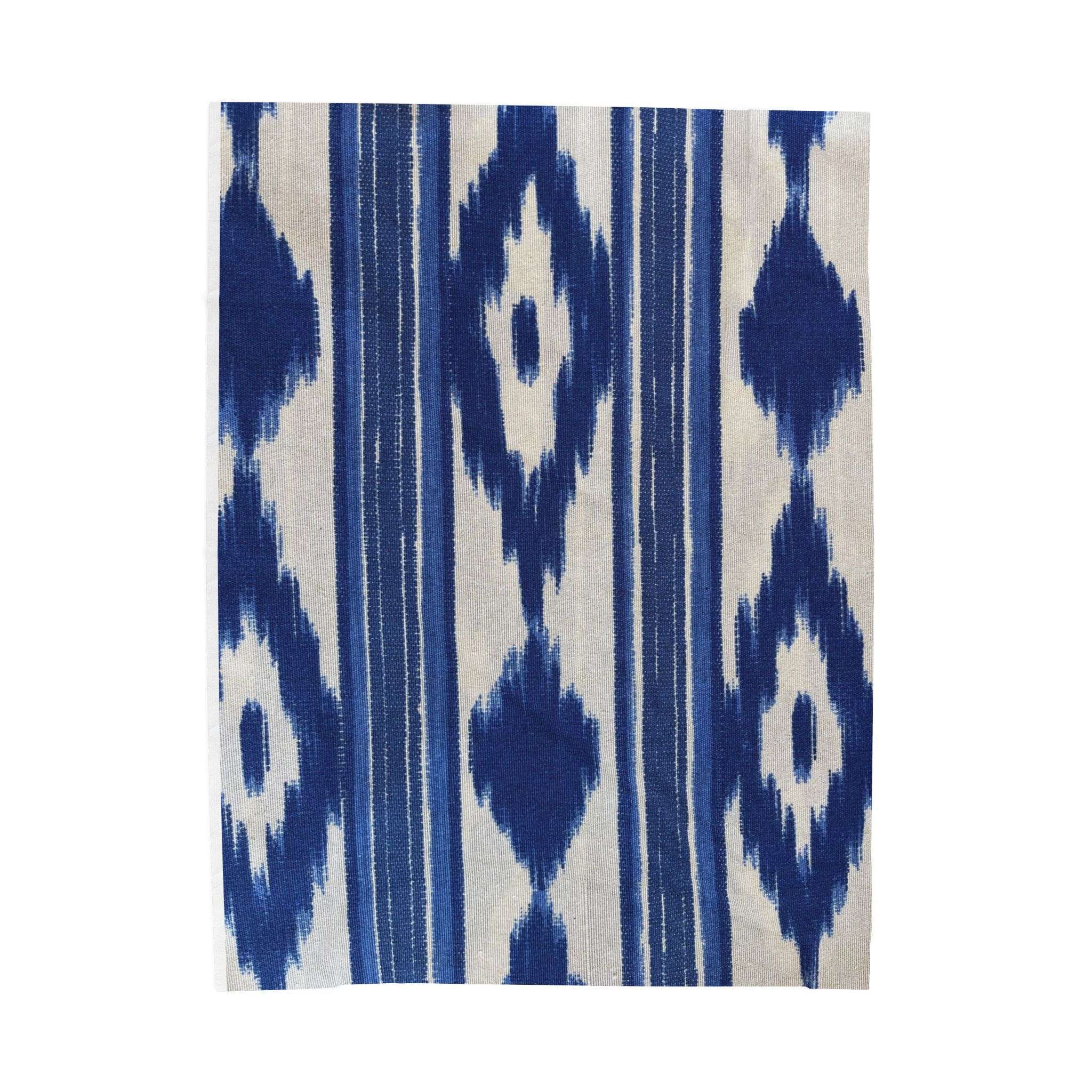 Blue Ikat Pattern Velveteen Plush Blanket - Mallorca Ikat Design Blue Blue Ikat Pattern Velveteen Plush Blanket - Mallorca Ikat Design Blue – Bild 5